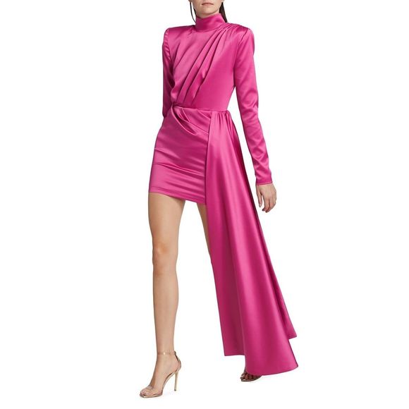 Michael Costello Collection Robbie Draped Minidress US 10 $675 - Picture 2 of 12